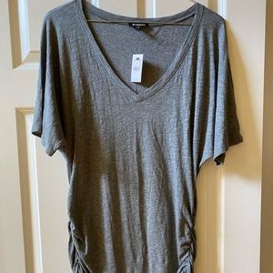 Express Ruched aside Dolman Vneck Tee